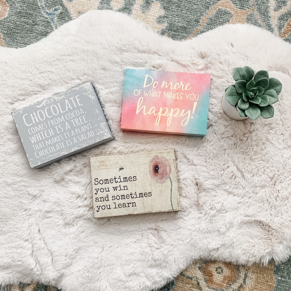 Inspirational Quotes Box Sign Bundle- Set of 3